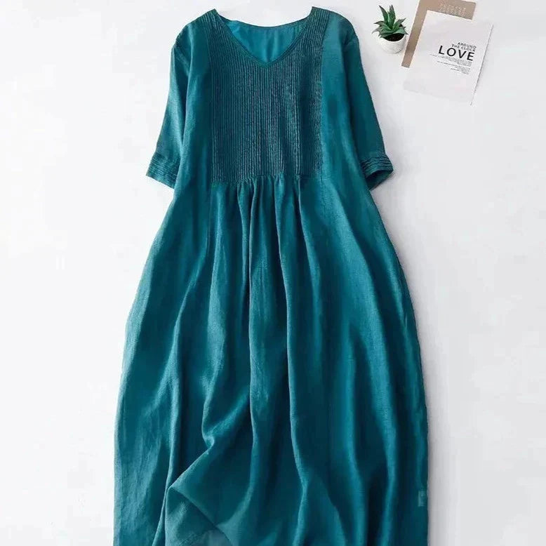 Anna Blumenmuster-Plissee Kleid