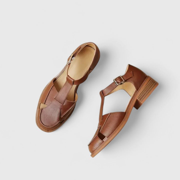 KROHN-E Damen Mary-Jane Sandalen Verstellbarer Riemen Klassisches Design Elegant