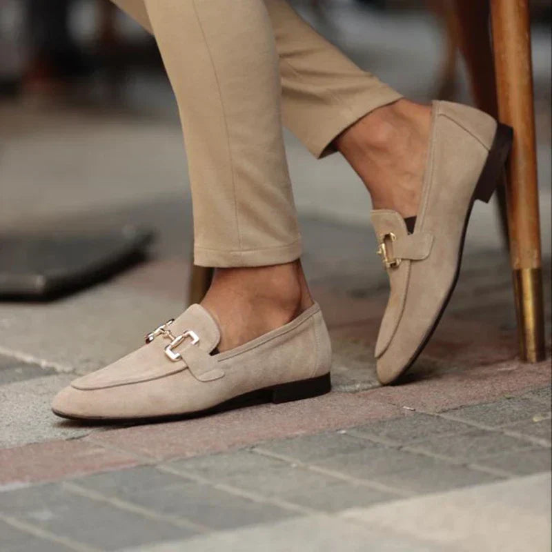 Edle Herren-Suede-Loafer mit Schnüren