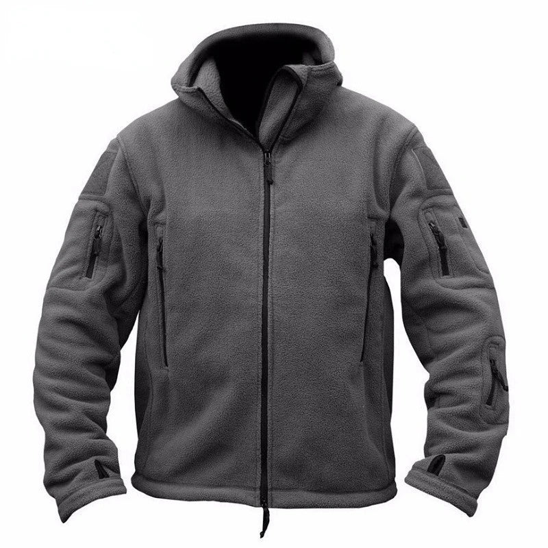 Krohn-e | Taktische Fleecejacke mit Kapuze Polyester Wärme und Funktionalität