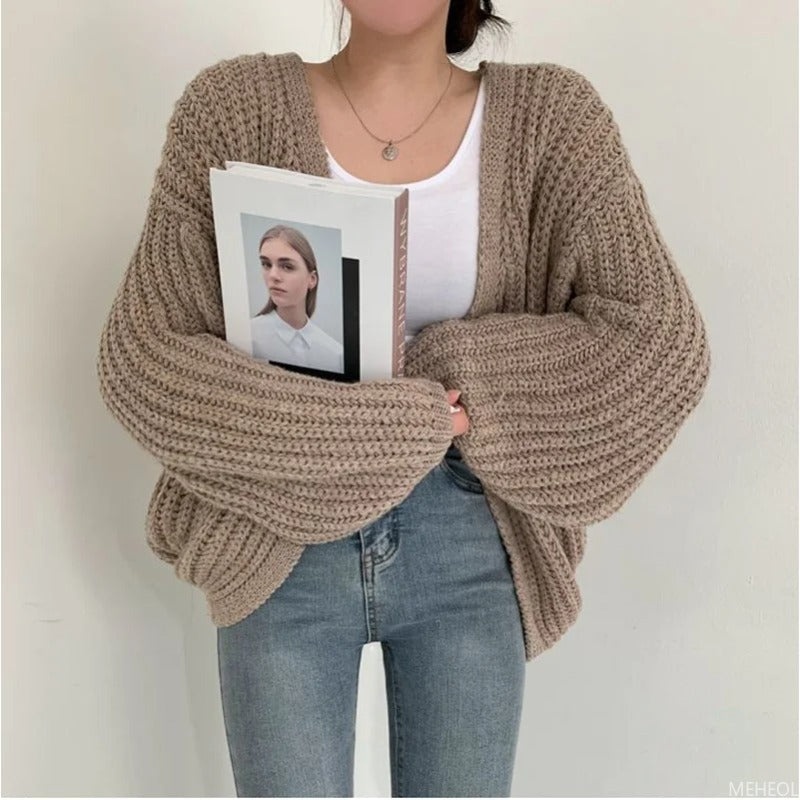 Krohn-e | Lässiger Strick-Cardigan mit Oversize-Ärmeln