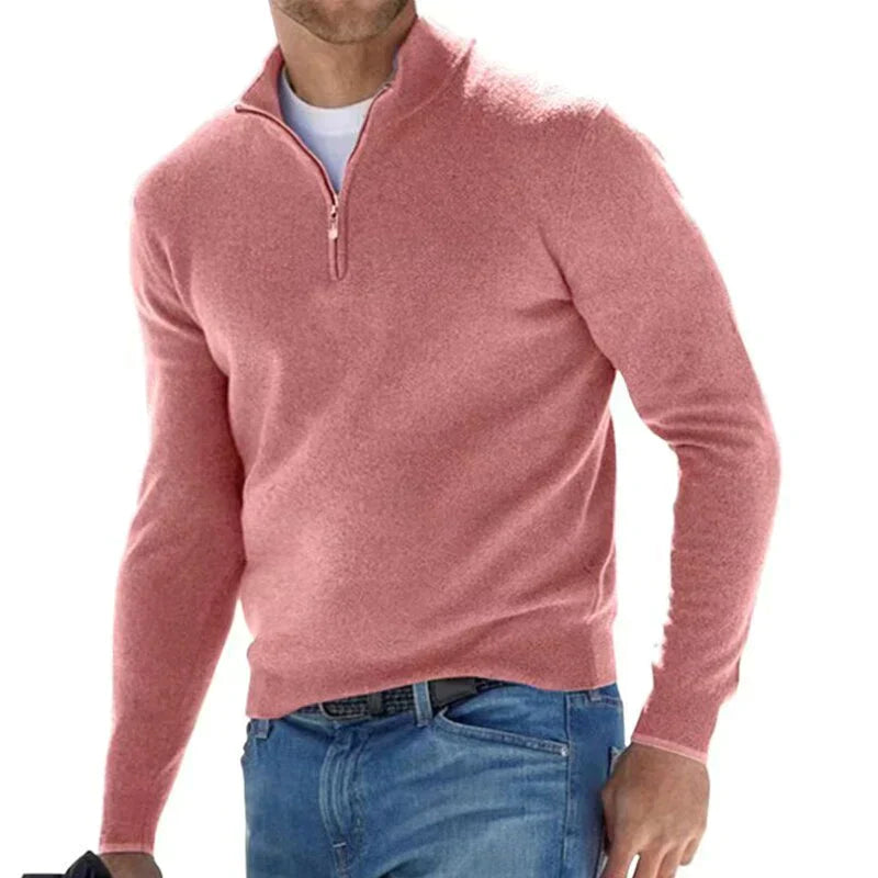 Krohn-e | Polo Stylischer Reißverschluss Pullover für Herren