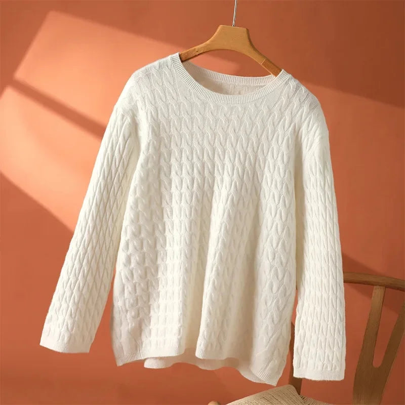 KROHN-E Damen Leichter Strickpullover Entspannte Passform