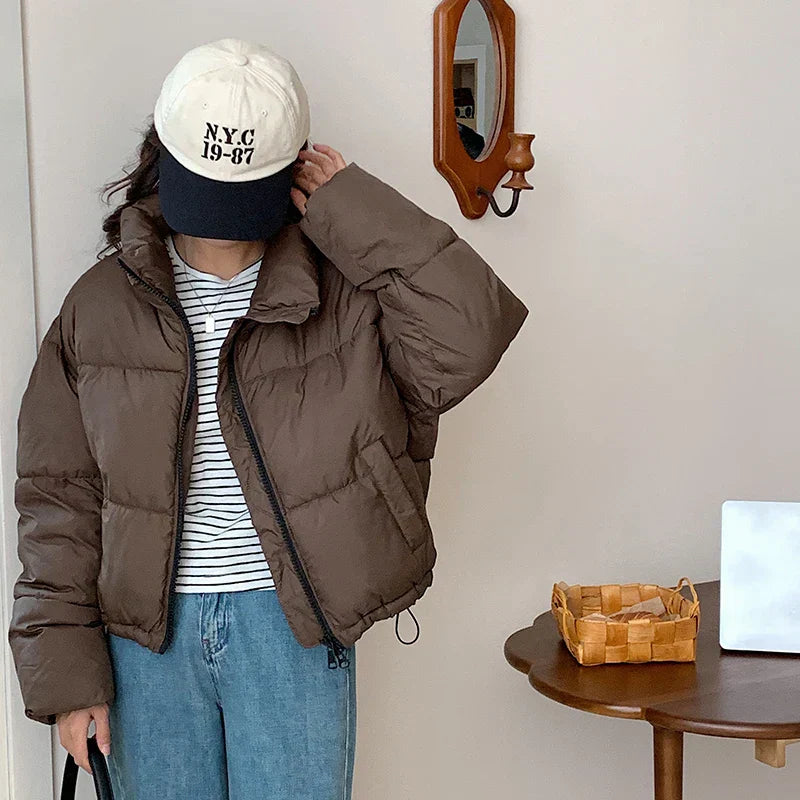 Reivana Damen Kurz Daunenjacke aus Baumwolle für Herbst/Winter