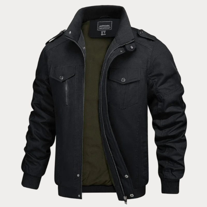 Krohn-e | Retro Reißverschlussjacke In Armeegrün