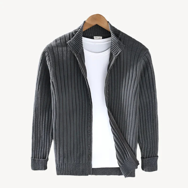 Moderne Herren-Strickjacke mit Reißverschluss von HerrenOase