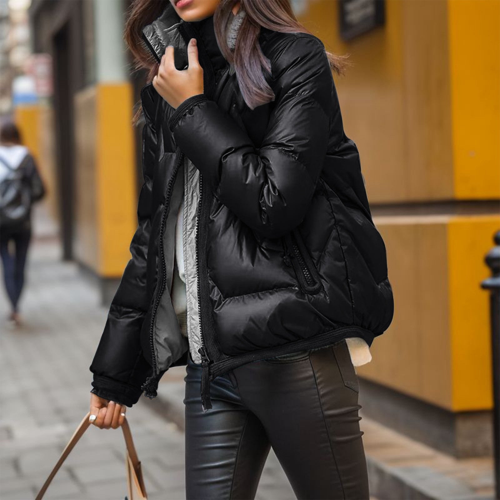 Krohn-e | Stylische Steppjacke mit Glänzendem Finish