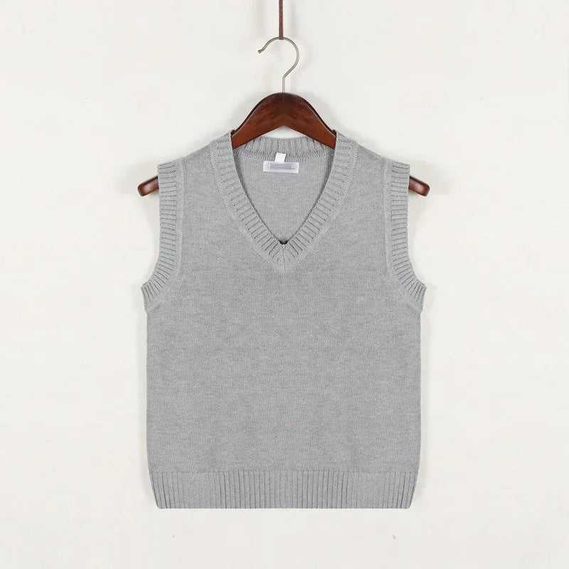 Herren-Strickpullover Christof mit V-Ausschnitt und ärmellos