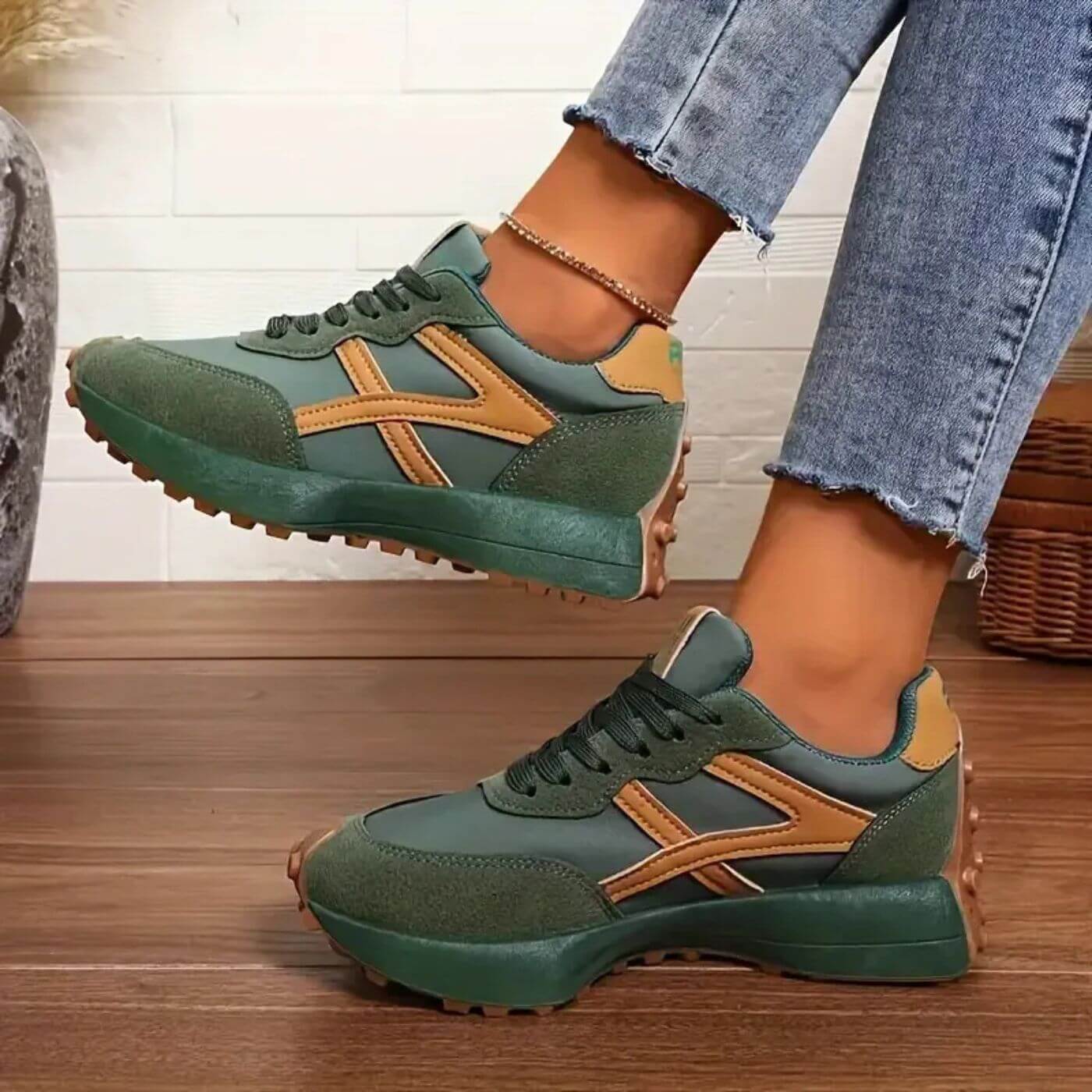 KROHN-E Damen Sneaker Rutschfest Leicht Atmungsaktiv