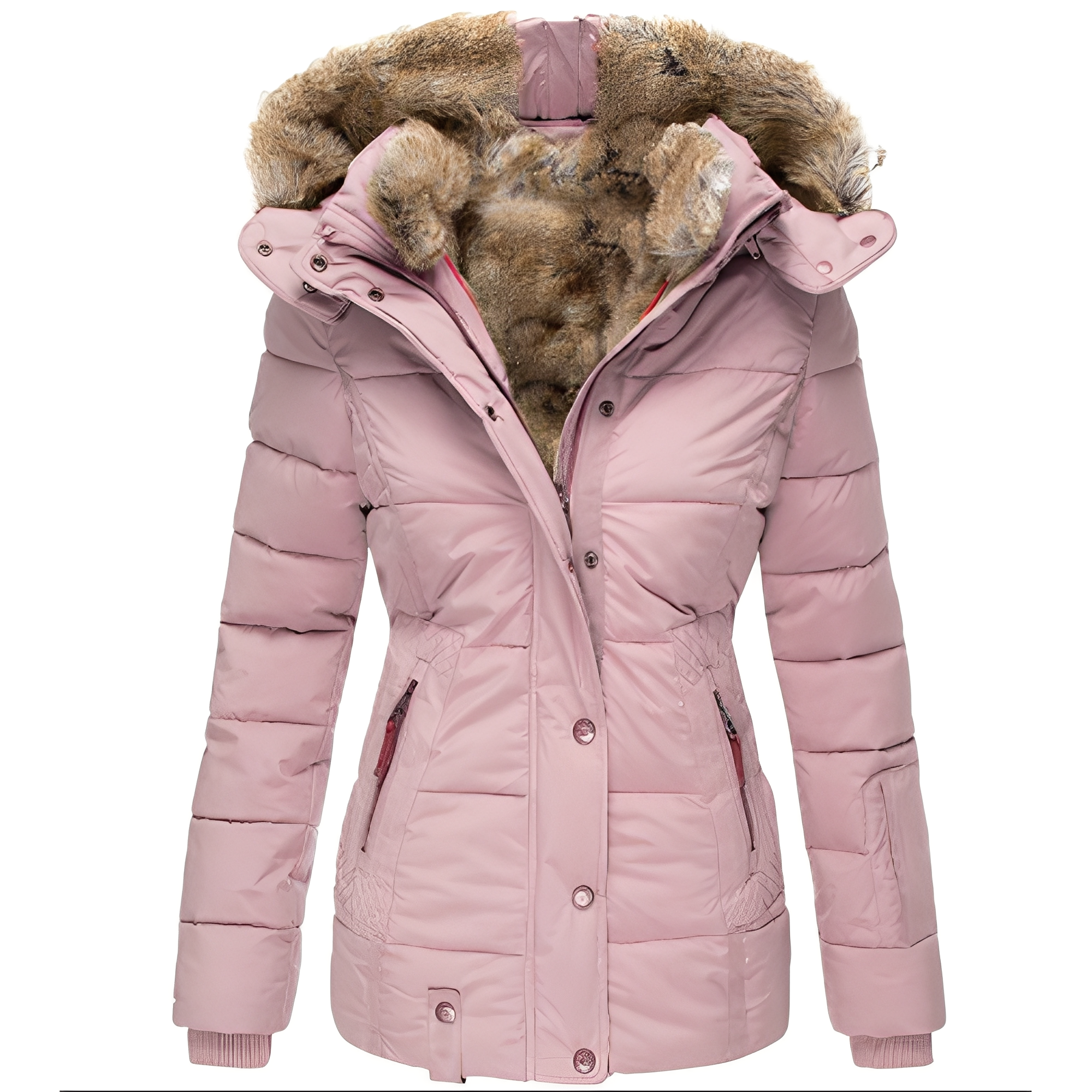 Krohn-e | Stilvolles schlankes Jacket mit Fellkragen für Frauen