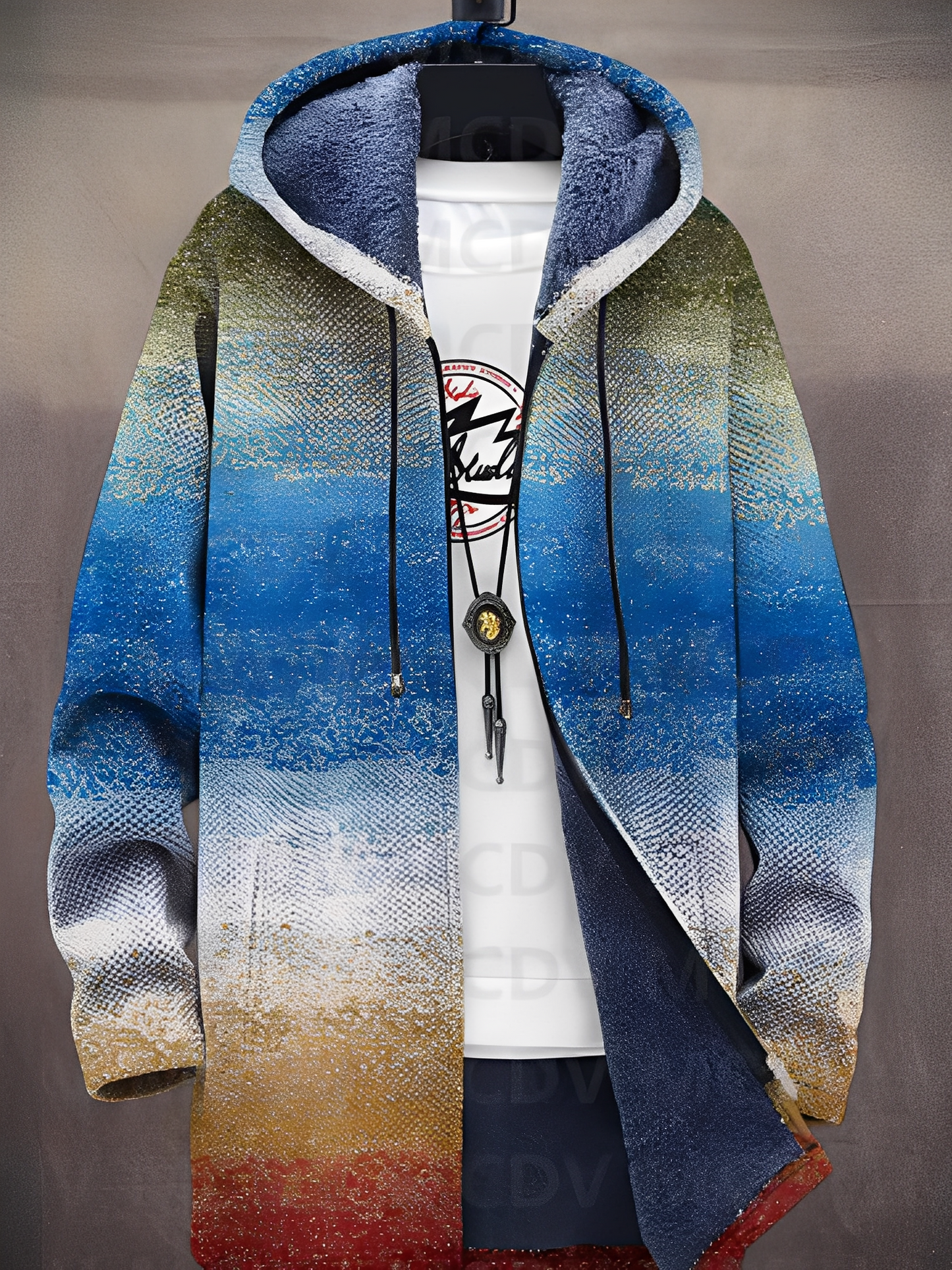Krohn-e | Stilvolle bedruckte Jacke mit Kapuze für Männer