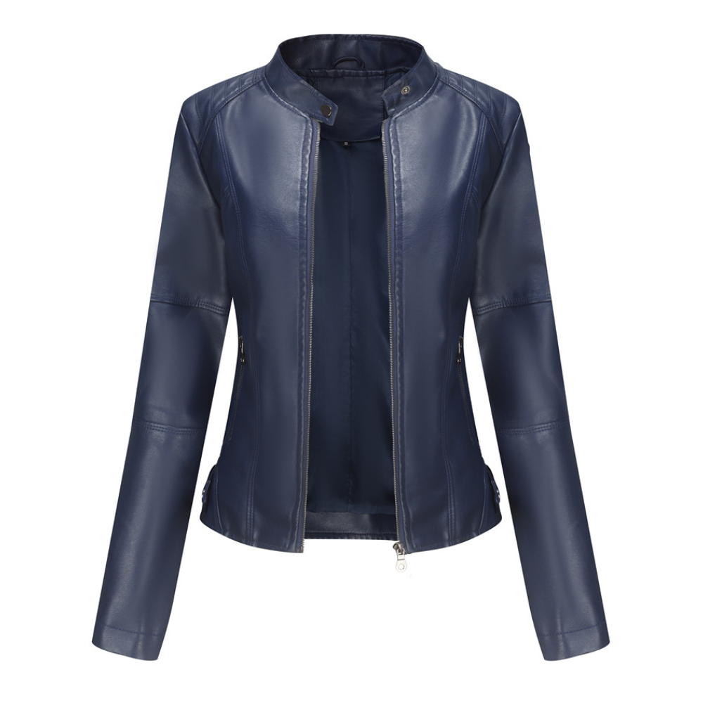 Krohn-e | Stylische, Slim Fit Lederjacke für Frauen