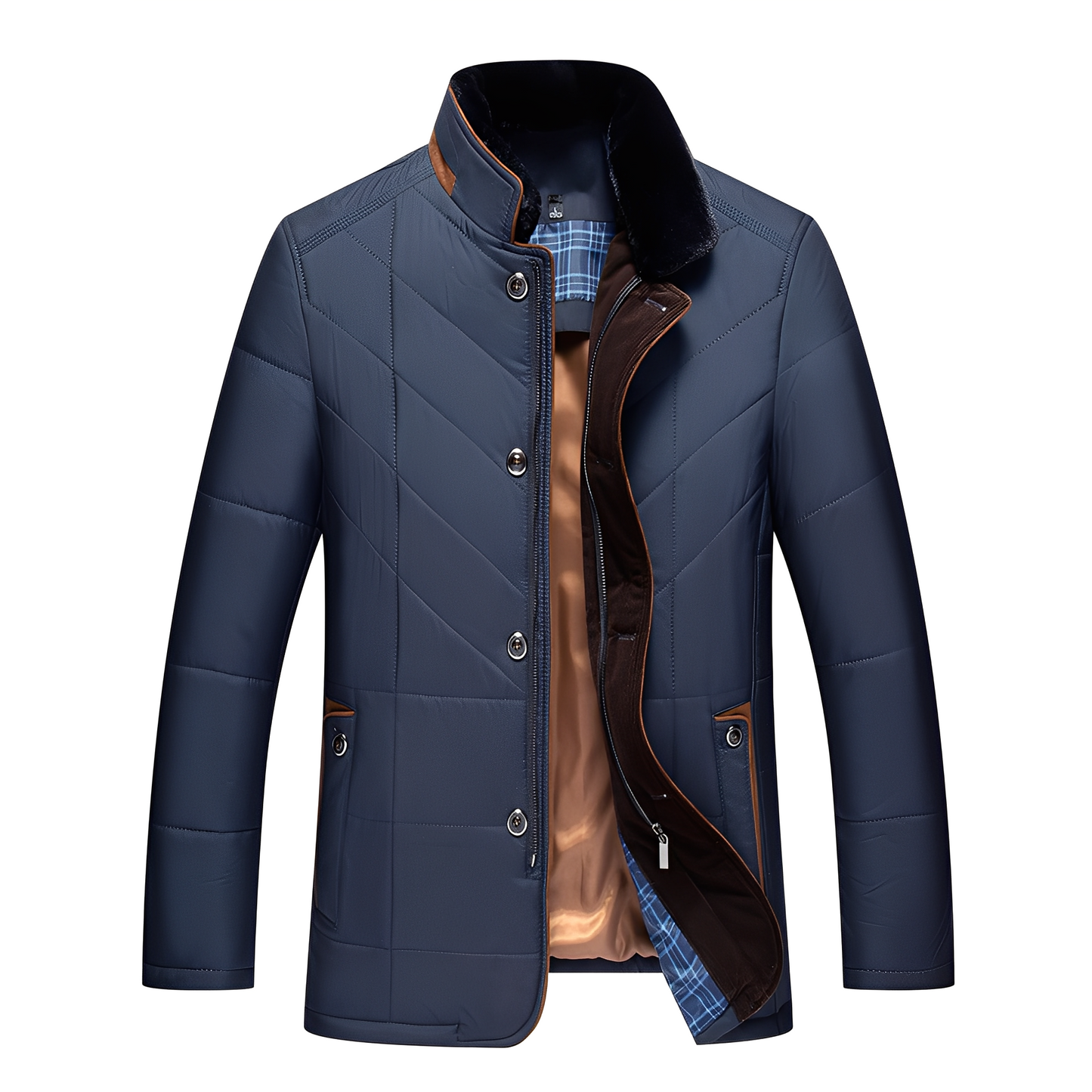 Krohn-e | Elegante, gepolsterte Jacke mit Knöpfen für Männer