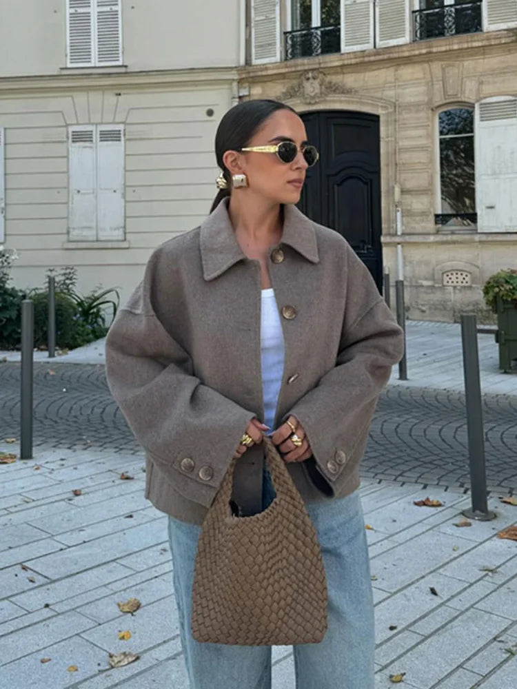 Krohn-e | Übergröße Wollmischjacke