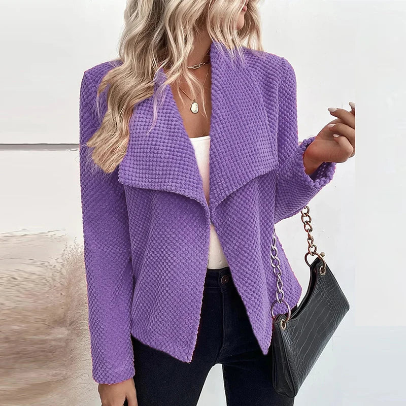 Krohn-e | Blazer mit Struktur Große Kragen Elegant und Modern