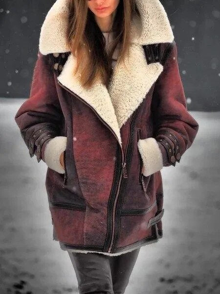 Krohn-e | Stilvolle Wildleder Sherpa Jacke für Frauen