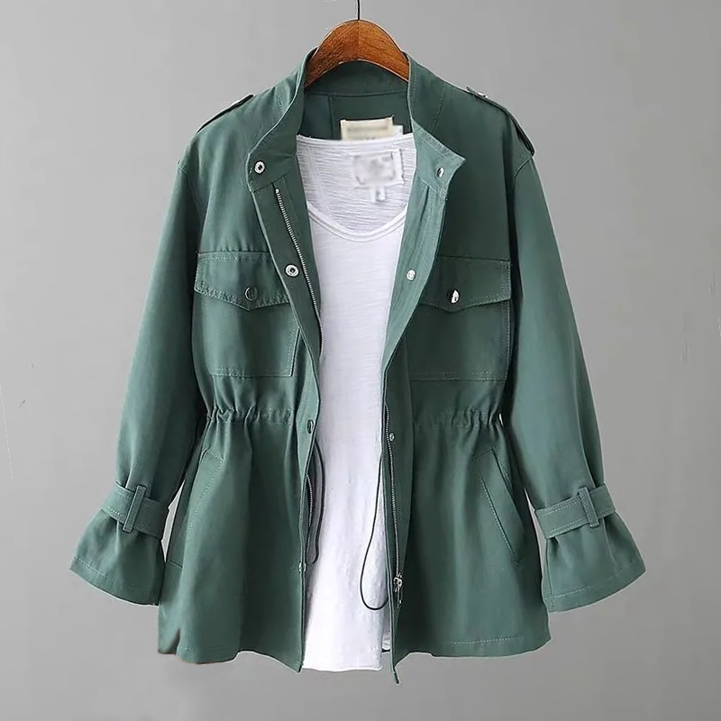 Krohn-e | Einfarbige Jacke mit Kordelzug für Frauen