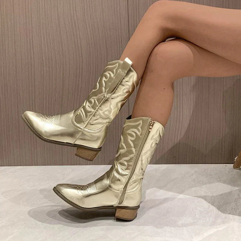 Krohn-e | Chunky Heel Cowboy Boots