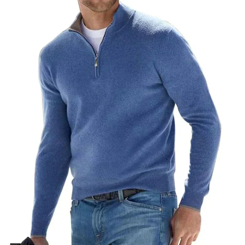 Krohn-e | Polo Stylischer Reißverschluss Pullover für Herren
