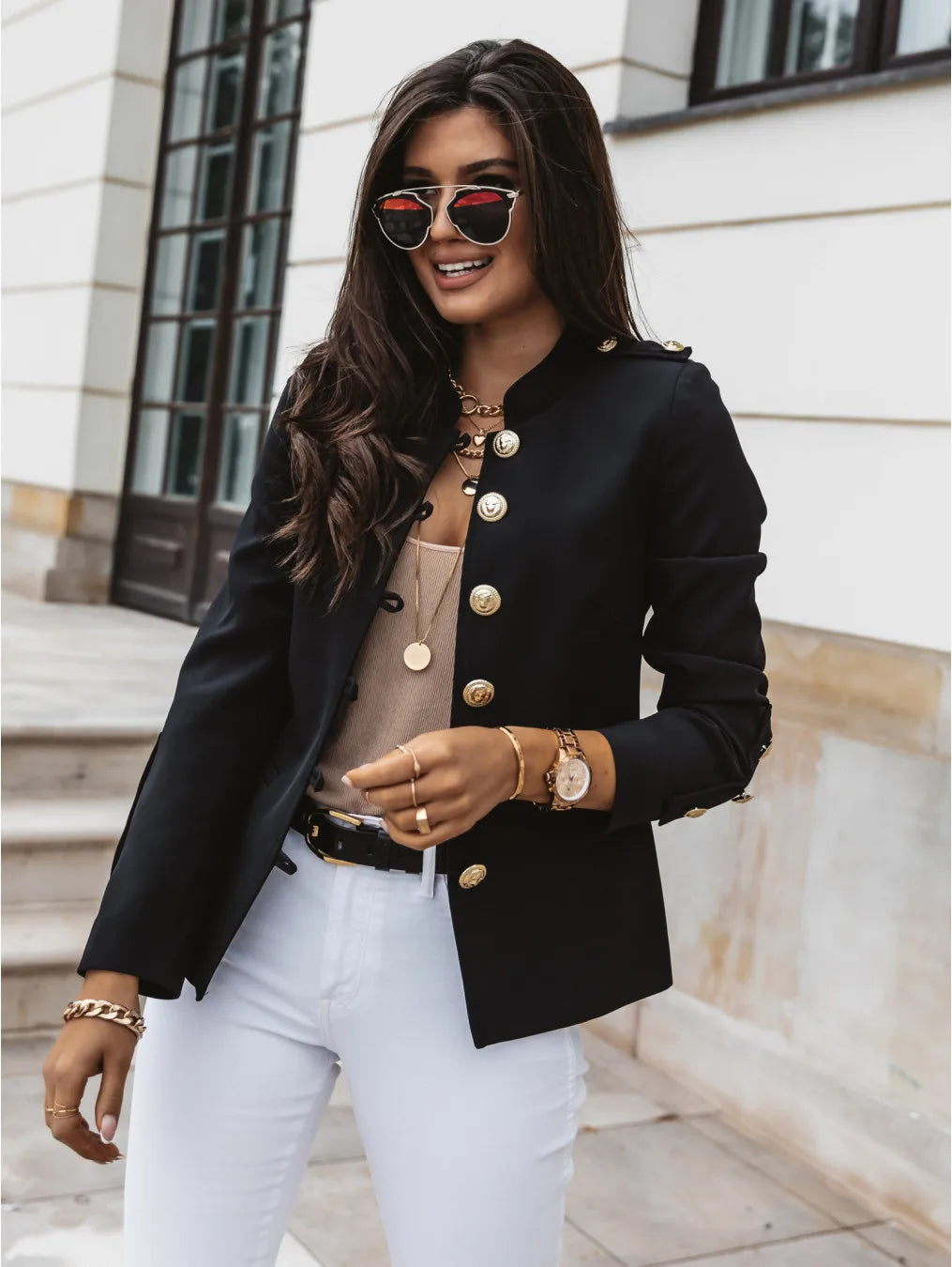 Avelena: Luxurious Button Blazer
