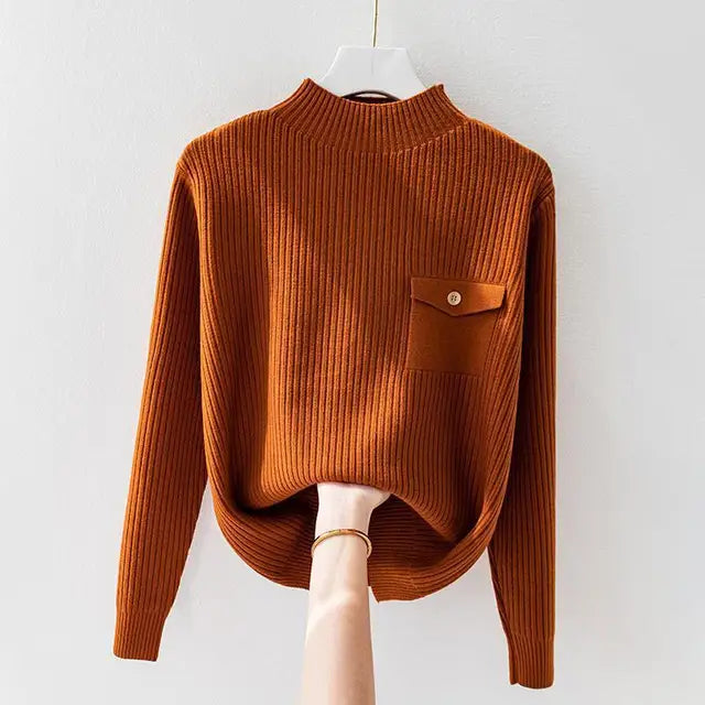 KROHN-E Damen Strickpullover Leicht Klassisch Vielseitig