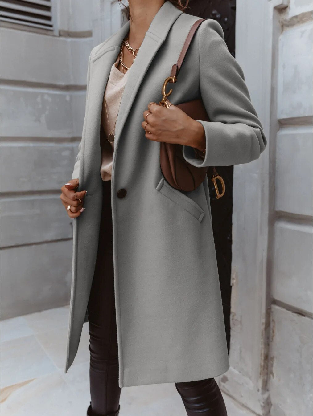 Krohn-e | Übergcoat - Wollmischung - Maßgeschneiderte Passform - Klassischer Reverskragen - Elegantes Design
