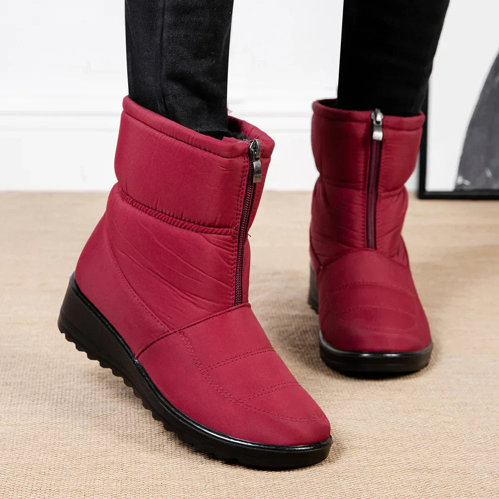 Krohn-e | Gepolsterte, Wasserdichte, Plüschige Stiefeletten mit Reißverschluss