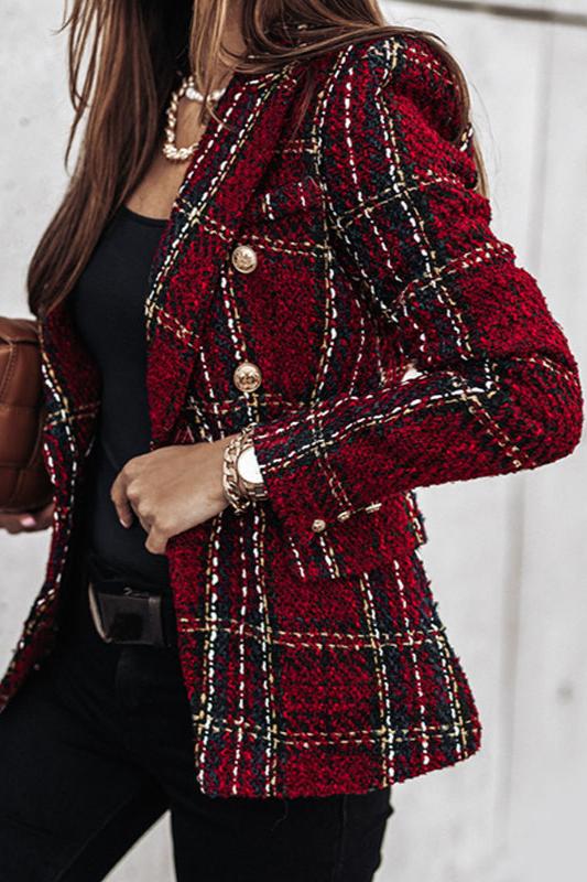 Avelena Klassischer Blazer im Karomuster