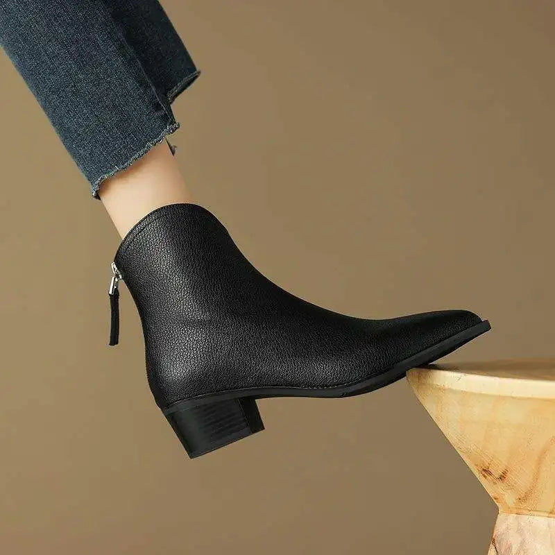 KROHN-E Damen Western-Stiefeletten Blockabsatz Mittlere Höhe