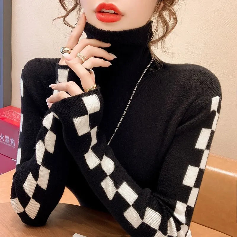 Krohn-e | KARO-ROLLKRAGENPULLOVER