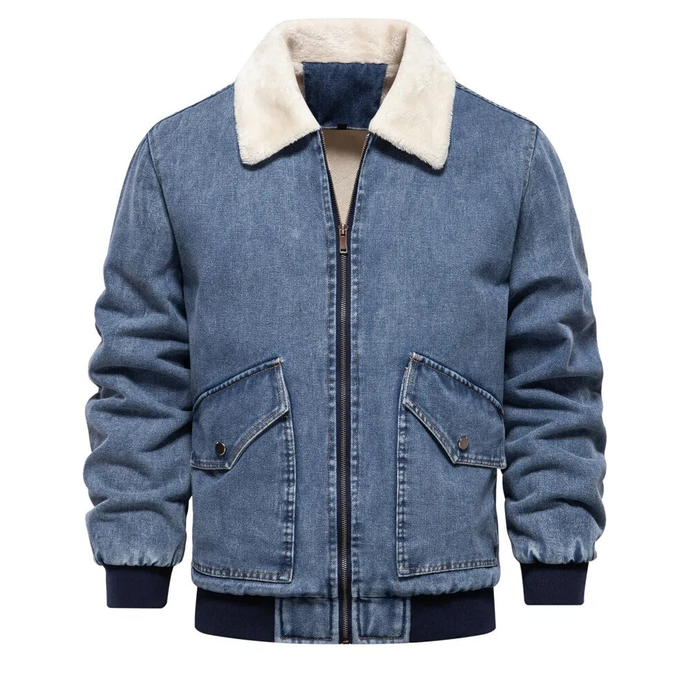 Krohn-e | Herren Jeansjacke warm gefüttert