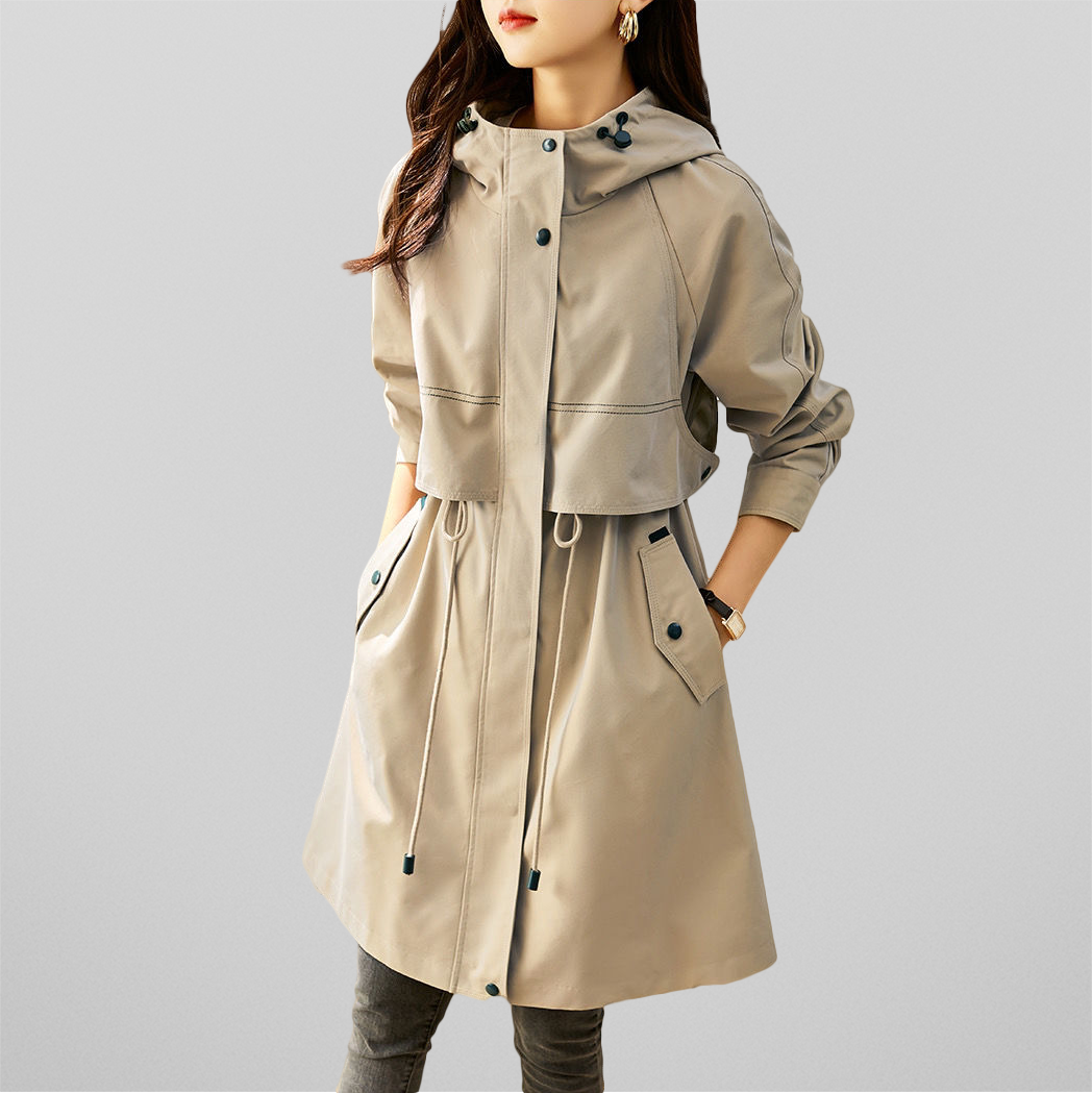 Krohn-e | Elegance - Rote Damenjacke mit Kapuze