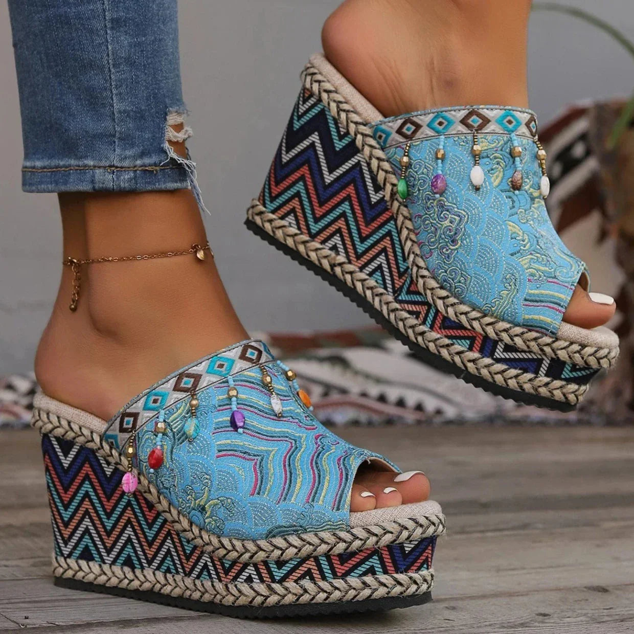 Damensandalen Irene mit Keilabsatz