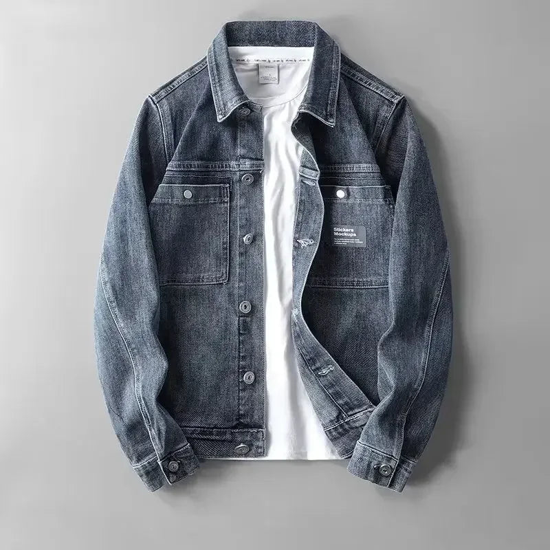 Krohn-e | Denim Jeansjacke Knopfverschluss
