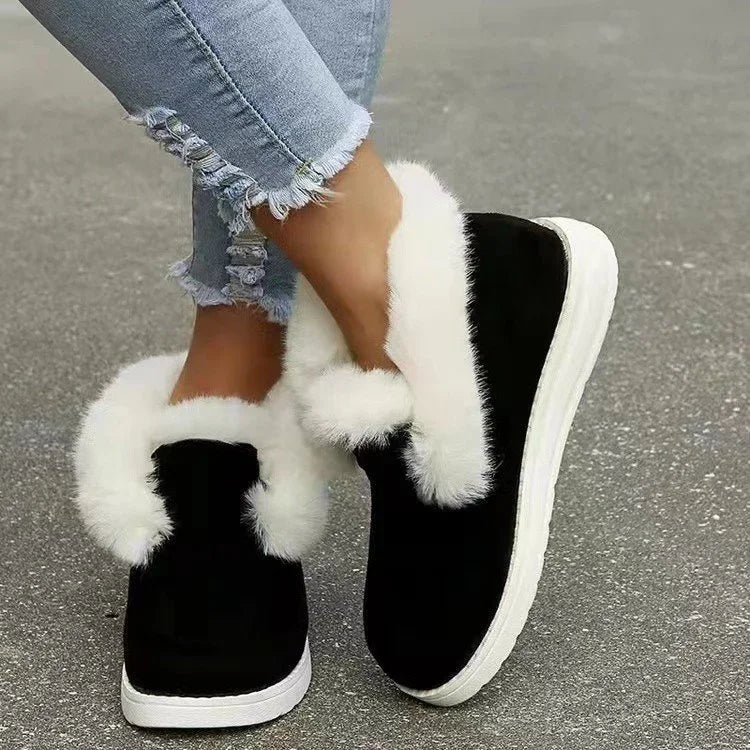 Krohn-e | Slip-On-Velours-Stiefeletten mit Plüschigem Fellfutter