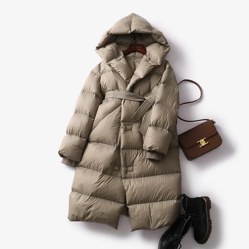 Krohn-e | Lang mit Kapuze für Frauen Ideal für den Winter