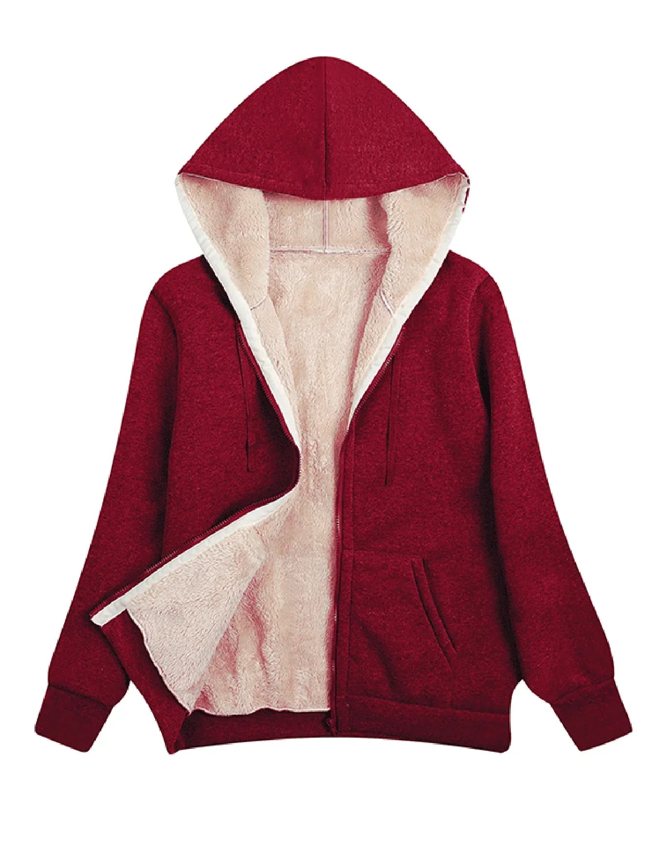 Krohn-e | Fleecejacke mit Kapuze für Damen Langarm