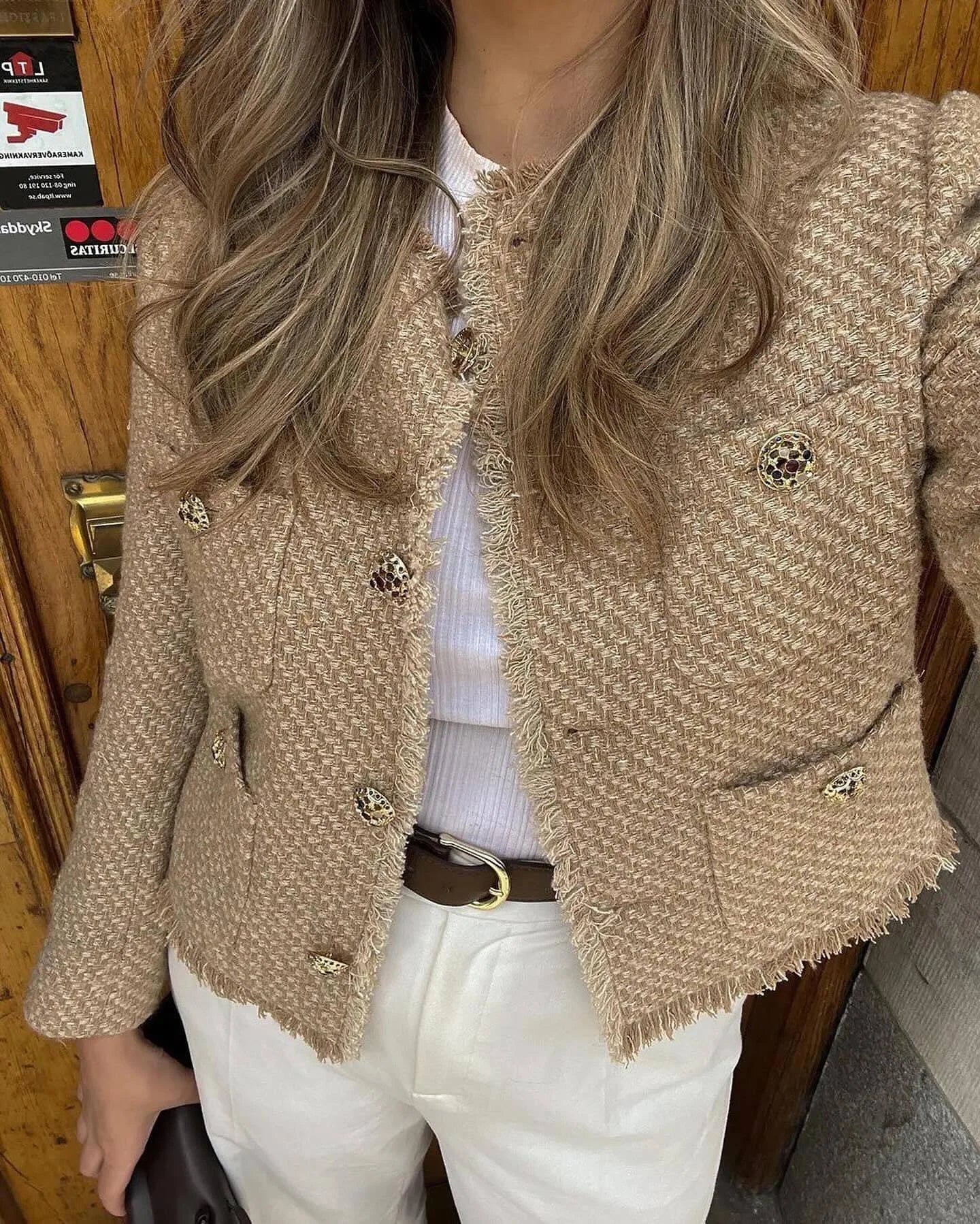 Krohn-e | Klassischer Tweed-blazer Wollmischung Zeitlos und Elegant