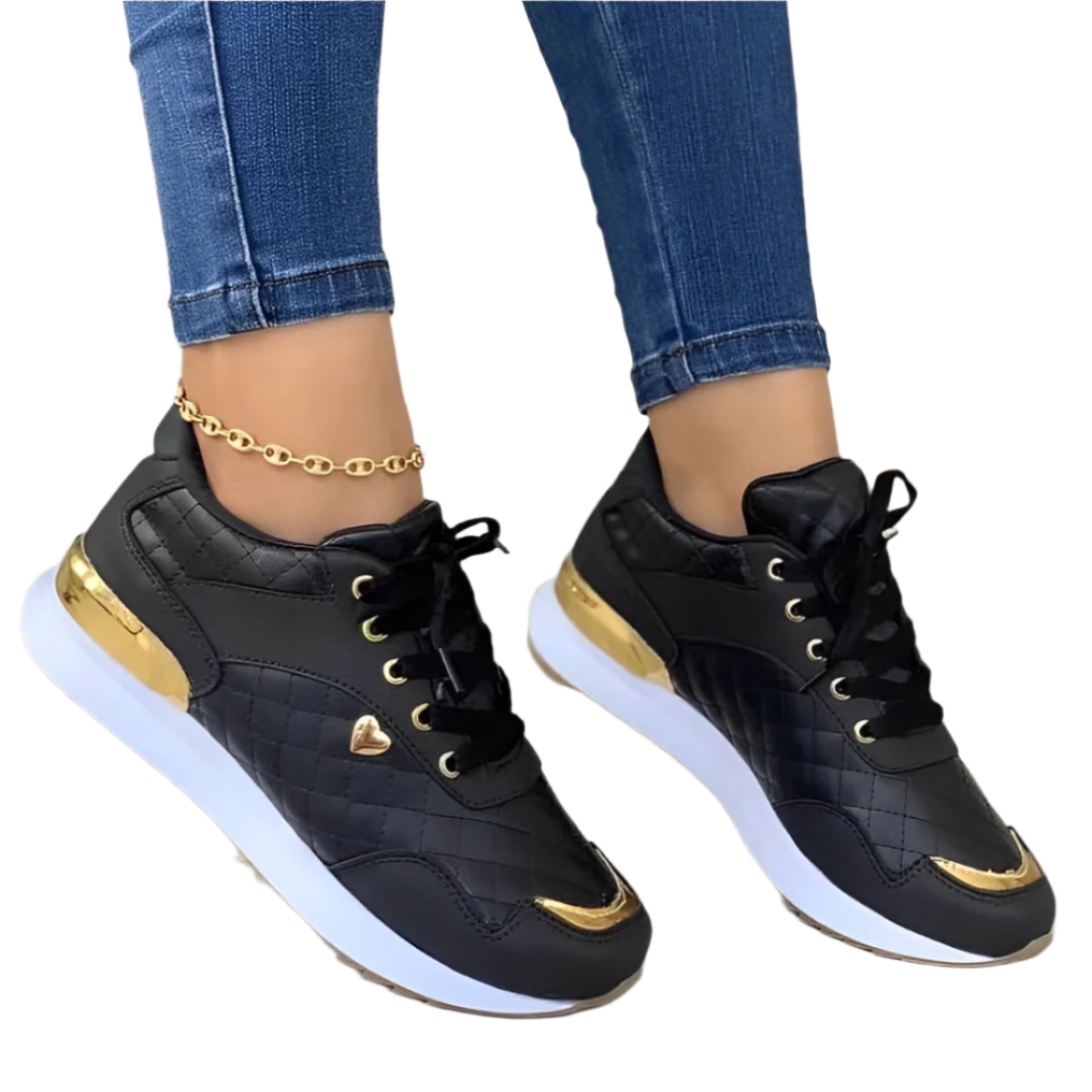 Sheena Sneaker: Edle Leder-Sneaker mit transparenter Optik