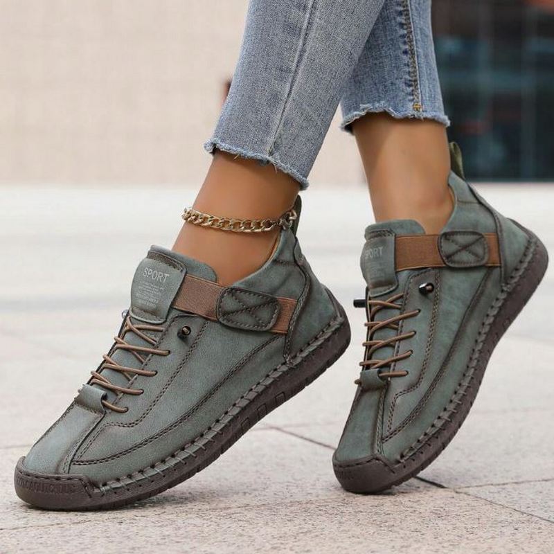 Lotte | Damen-Flachschuhe mit Schnürung und Klettverschluss