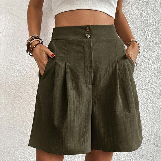 Damen-Shorts Orla: stylische Kurzhose mit Doppelknöpfen