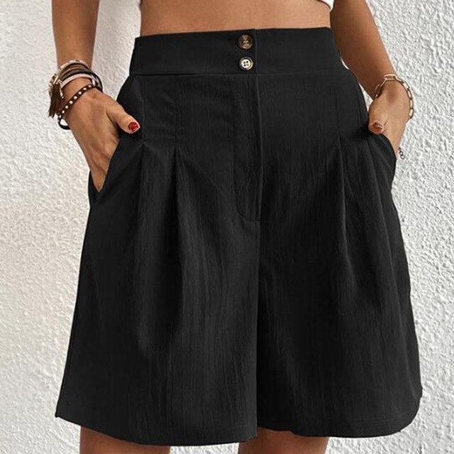 Damen-Shorts Orla: stylische Kurzhose mit Doppelknöpfen