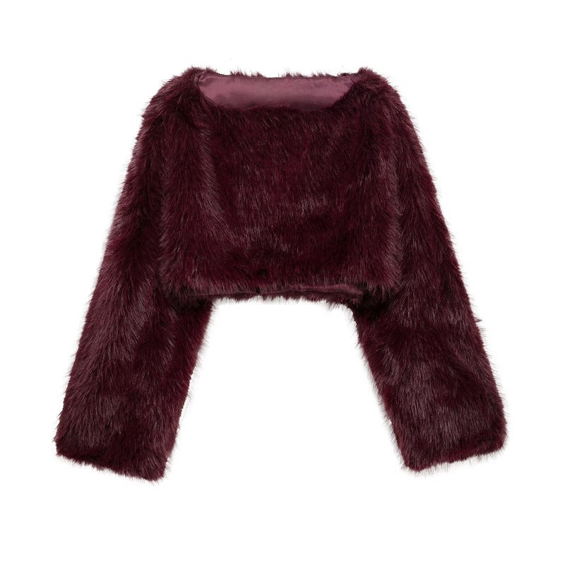 Krohn-e | Kunstfell Pullover mit Weiten Ärmeln für Damen