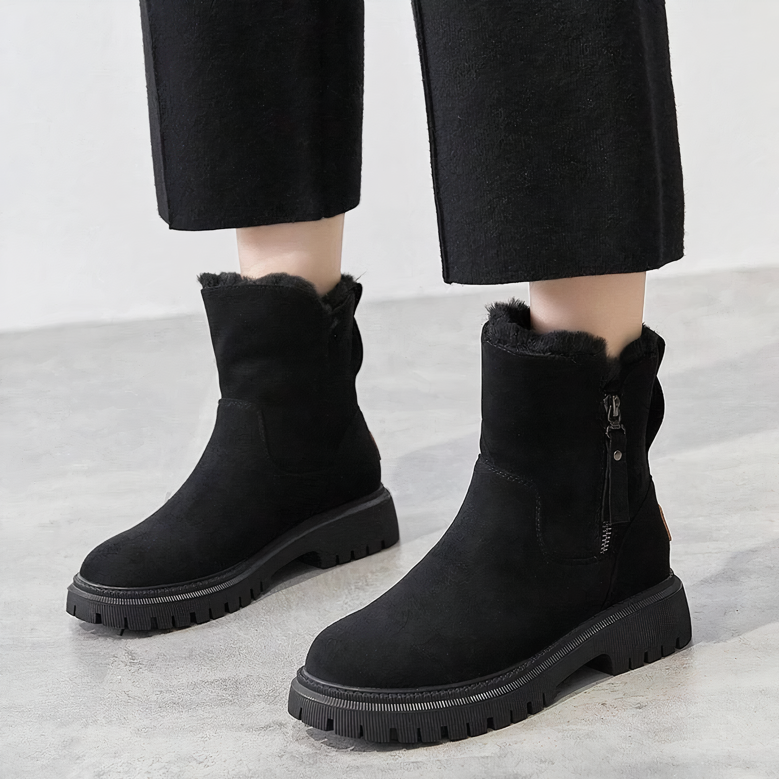 Krohn-e | Knöchelhoch Schnee Stiefel mit Fellfutter