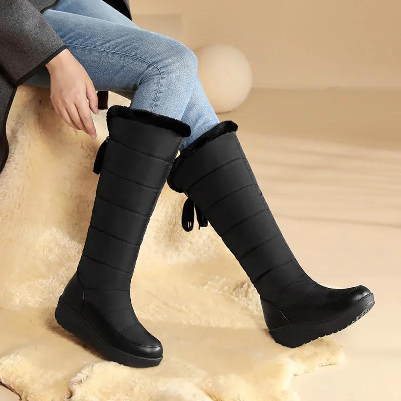 Krohn-e | Winter Plüsch Warme Daunen Schnürstiefel