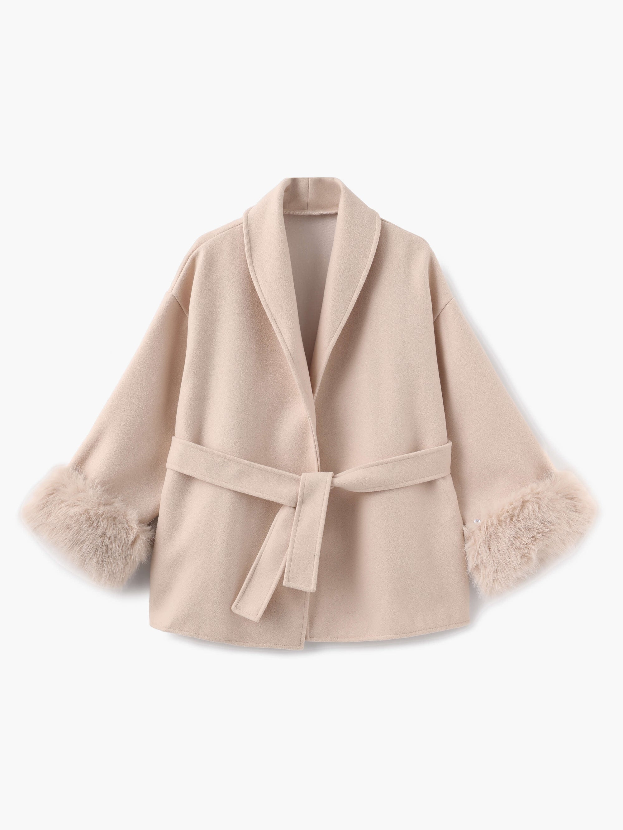 Krohn-e | Mantel mit Kunstfellbesatz Eleganter Winter Kurzmantel