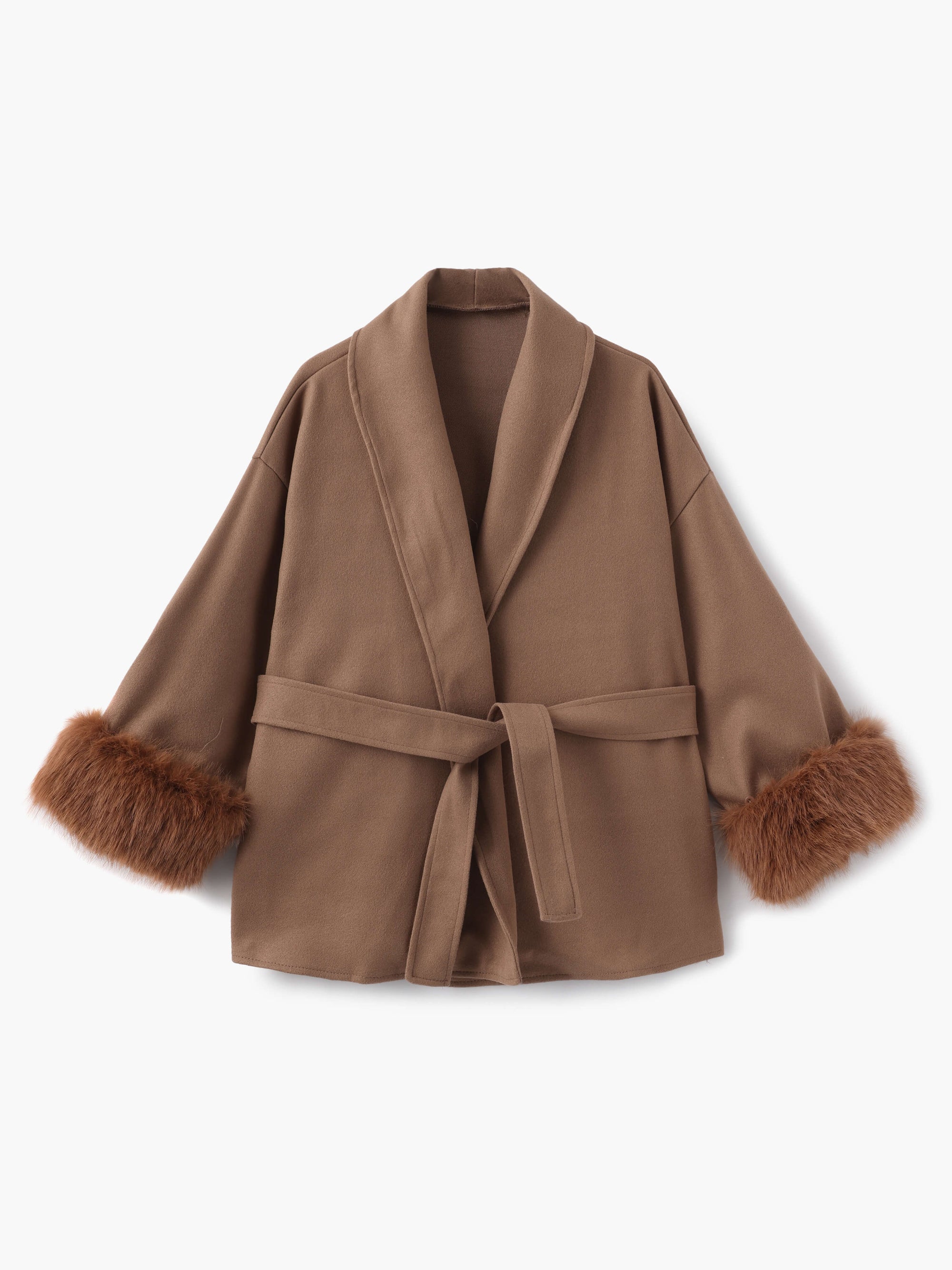 Krohn-e | Mantel mit Kunstfellbesatz Eleganter Winter Kurzmantel