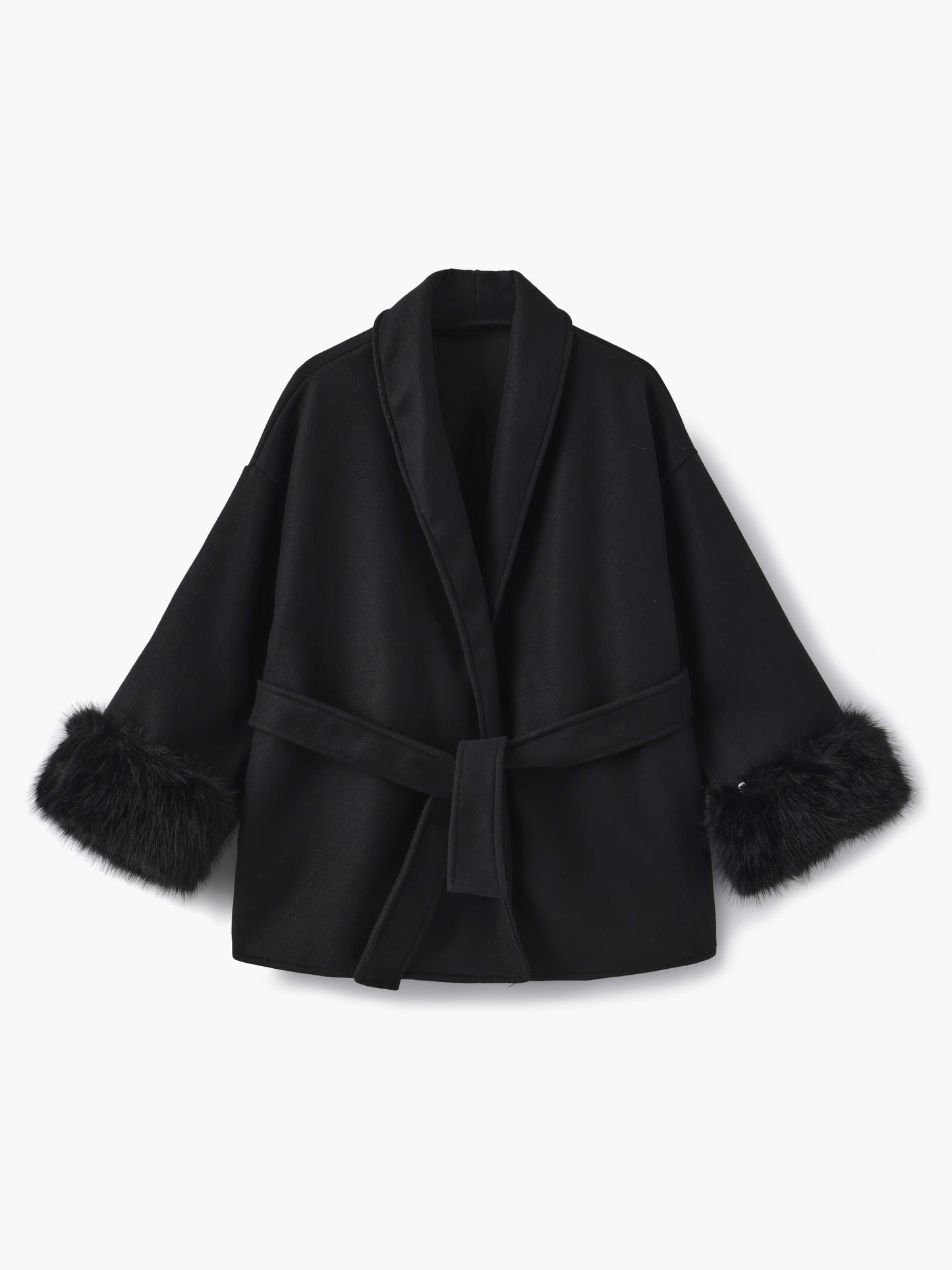 Krohn-e | Mantel mit Kunstfellbesatz Eleganter Winter Kurzmantel