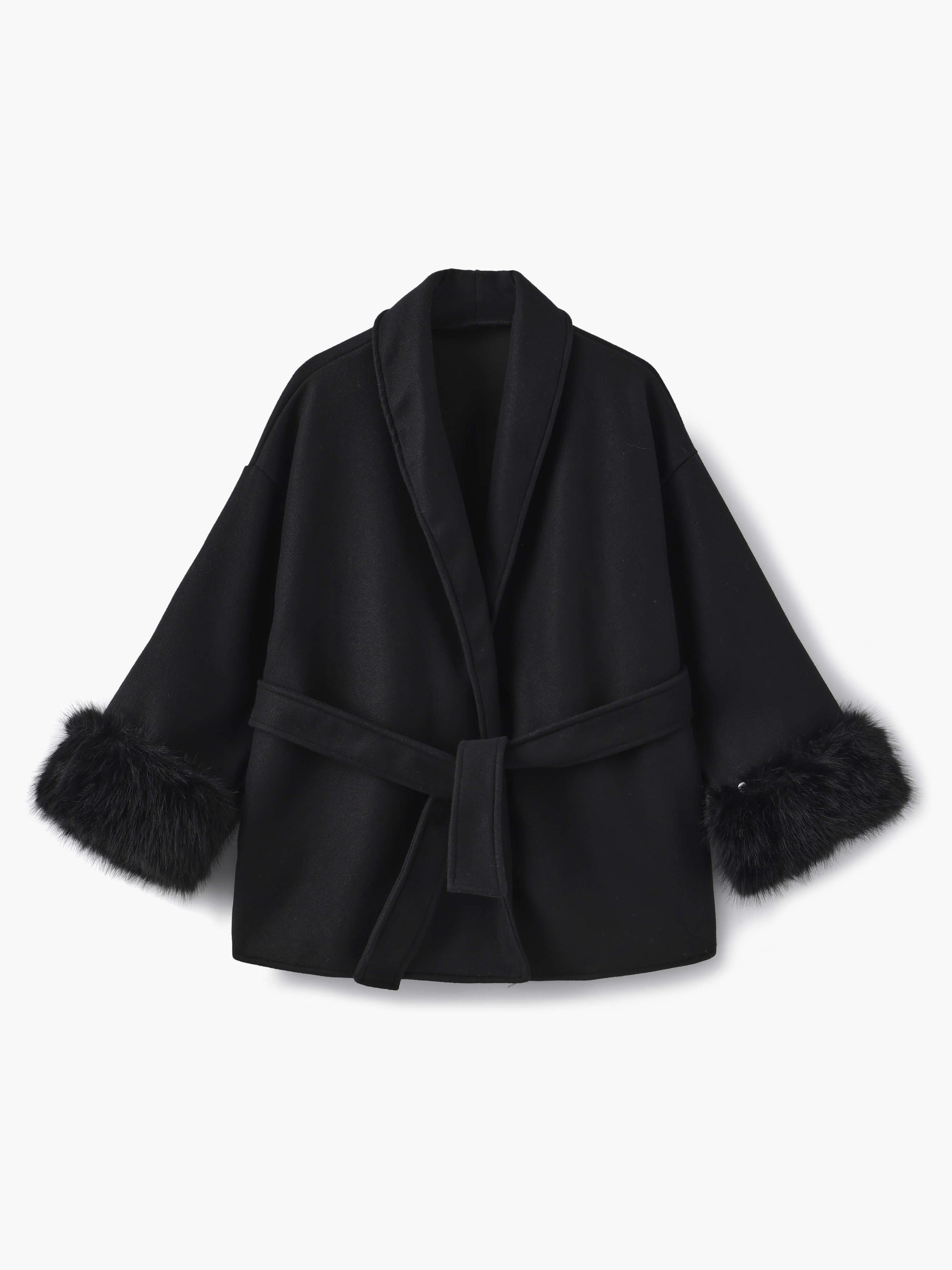 Krohn-e | Mantel mit Kunstfellbesatz Eleganter Winter Kurzmantel