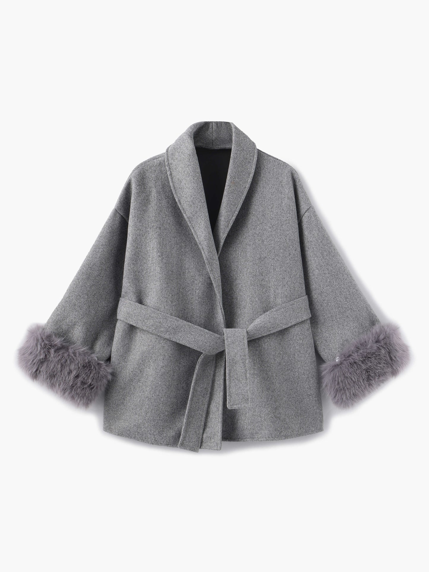 Krohn-e | Mantel mit Kunstfellbesatz Eleganter Winter Kurzmantel